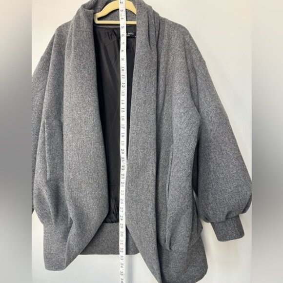 Vivian Shyu Oversized Grey Draped Bomber Kimono Coat – Size M - Picture 7 of 16